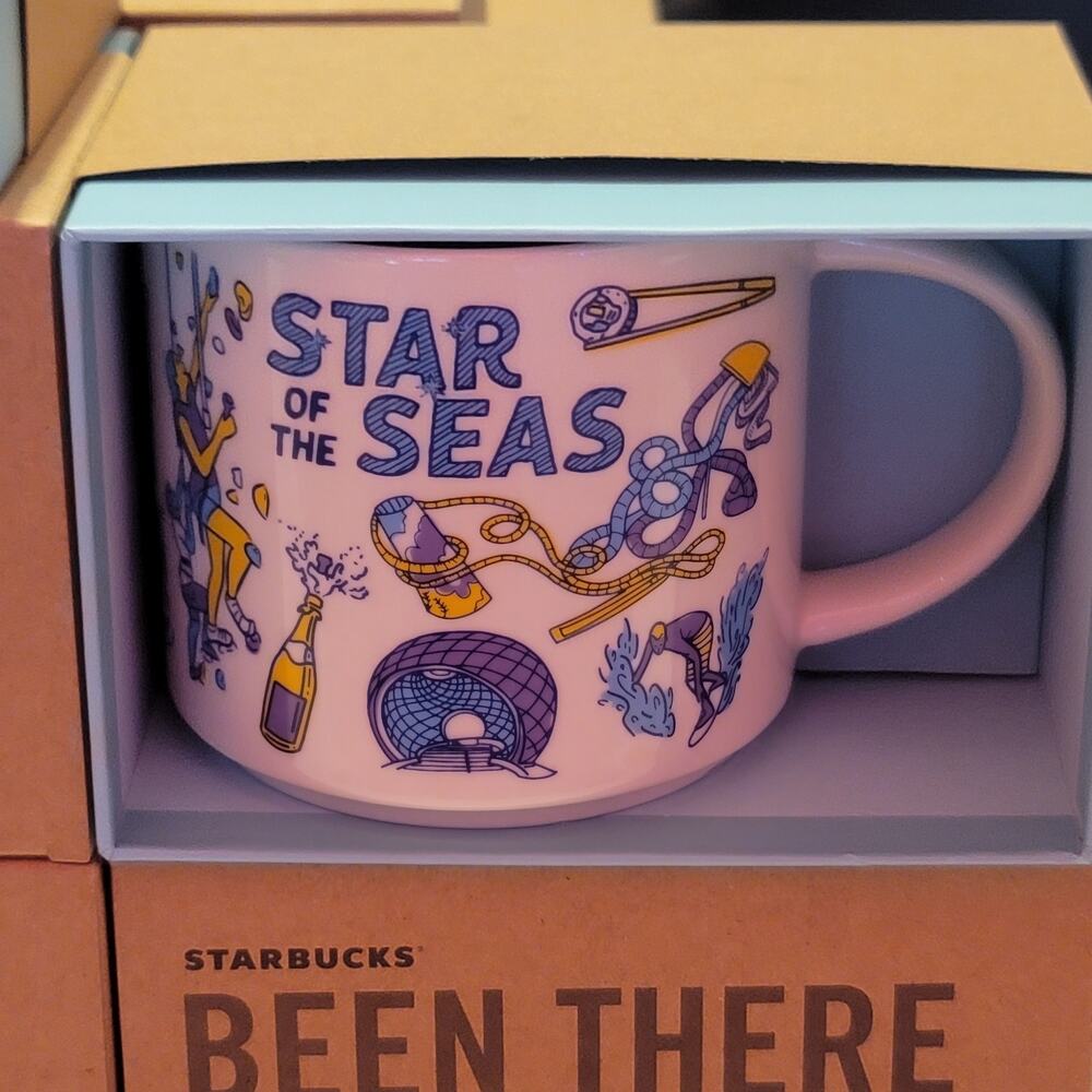 STARBUCKS Royal Caribbean STAR of the Seas Coffee Mug 16oz Cup NEW Collector Box